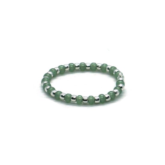 Dames ring 925 Sterling zilver groen fijn - dikte 1.5mm