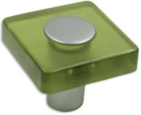 Kastknop olijf groen kunststof transparant - kinderen - Deurknop - Meubelknop