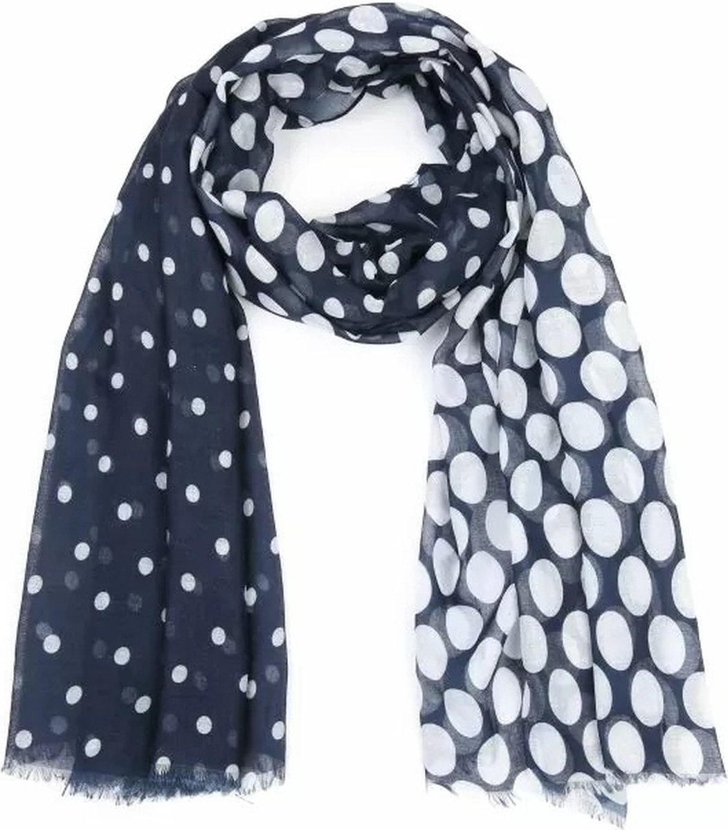 Blauw/witte sjaal Dots
