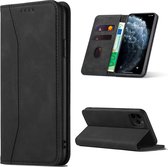 iPhone 12 Pro Max Bookcase Case - Magnétique - Cuir - Portefeuille - Book Case - Wallet - Flip Cover - Apple iPhone 12 Pro Max - Zwart