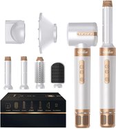 Ukliss 7 in 1 Air Styler Föhnborstel set, 110.000 omw/min Haardroger met Diamanten, Fohn met Diffuser, Heteluchtborstel, Stijlborstel, Krulborstel, voor Het Drogen, Gladmaken, Volume en Stylen