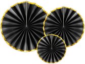Partydeco - Honeycomb Zwart ( 3 stuks)