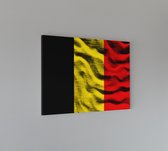 Canvas Schilderij - Belgische Vlag Wanddecoratie - 90x60 cm