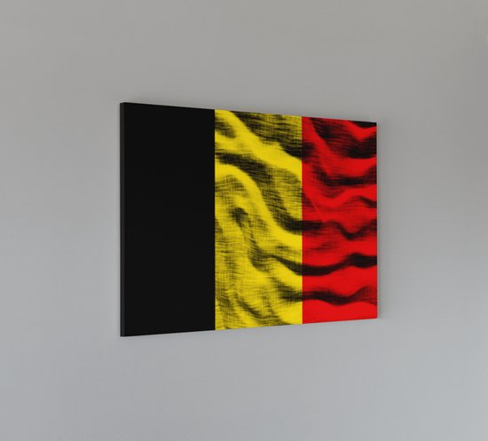 Canvas Schilderij - Belgische Vlag Wanddecoratie