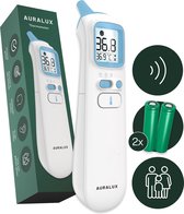 AuraLux Thermometer en Koortsthermometer Met Opzetstuk - Oorthermometer voor Volwassenen en Kinderen - 4 Modus - Wit