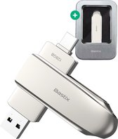 Clé USB Bastix® 128 GB - USB-C & USB-A 3.0/3.2 Gen 1 - 440 Mo/s en téléchargement - 470 Mo/s en téléchargement - Compatible iOS iPhone & Android portable