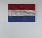 Canvas Schilderij - Nederlandse vlag- Wanddecoratie - 60x40 cm