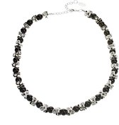 Collier court Behave Classic avec perles noires et pierres de cristal