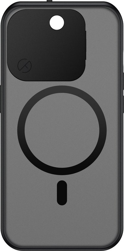 Valenta x Spy-Fy - Coque iPhone 15 Pro avec caches d'appareil photo à l'avant et à l'arrière | Protège votre vie privée et vos Caméras | Valenta Étui de confidentialité Smokey Zwart