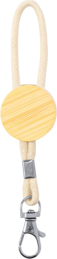 Porte-clés avec cordon - Porte-clés adultes - Porte-clés - Avec mousqueton - Durable - Bamboe - Marron