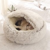 Kattenbed met Gravend Slaapkussen - Anti-Slip - 50cm - Grijs - Huisdierbed - Comfortabel Slaapmatras