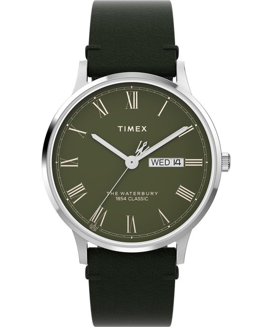 Timex Classic TW2W50500 Horloge - Leer - Groen - Ø 40 mm