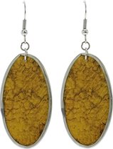 Boucle d'oreille coquillage ovale Behave Green