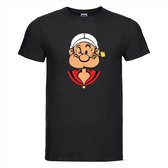 T-shirt Popeye | Zwart | Maat XXXL