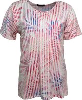 Pink Lady dames shirt - shirt dames - roze print - N131 - korte mouwen - maat S