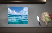 Inductieplaat Beschermer - Abstract uitzicht van de Blauwe Oceaan - 57x51 cm - 2 mm Dik - Inductie Beschermer - Bescherming Inductiekookplaat - Kookplaat Beschermer van Zwart Vinyl