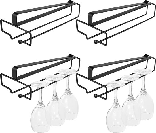 Allecto Plus - Hangende Wijnglashouders 2 stuks - Voor Keuken Bar Restaurant - Geen