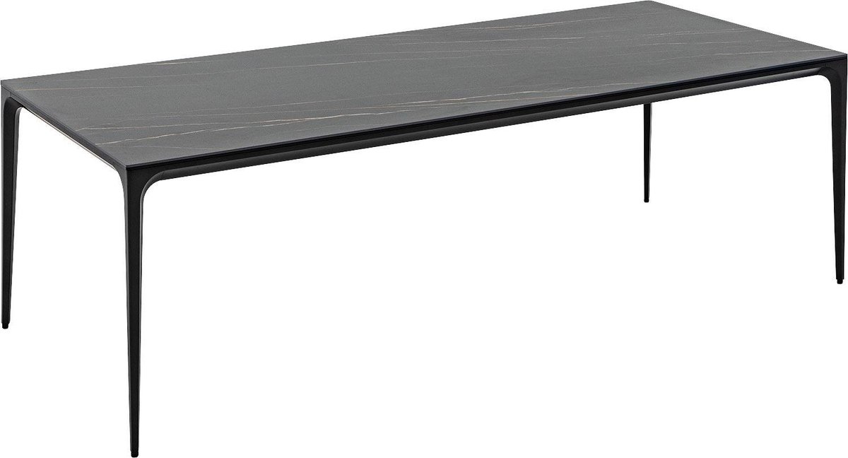 Goossens Eettafel Mundi - Keramiek - zwart - 240 x 74 x 100 cm