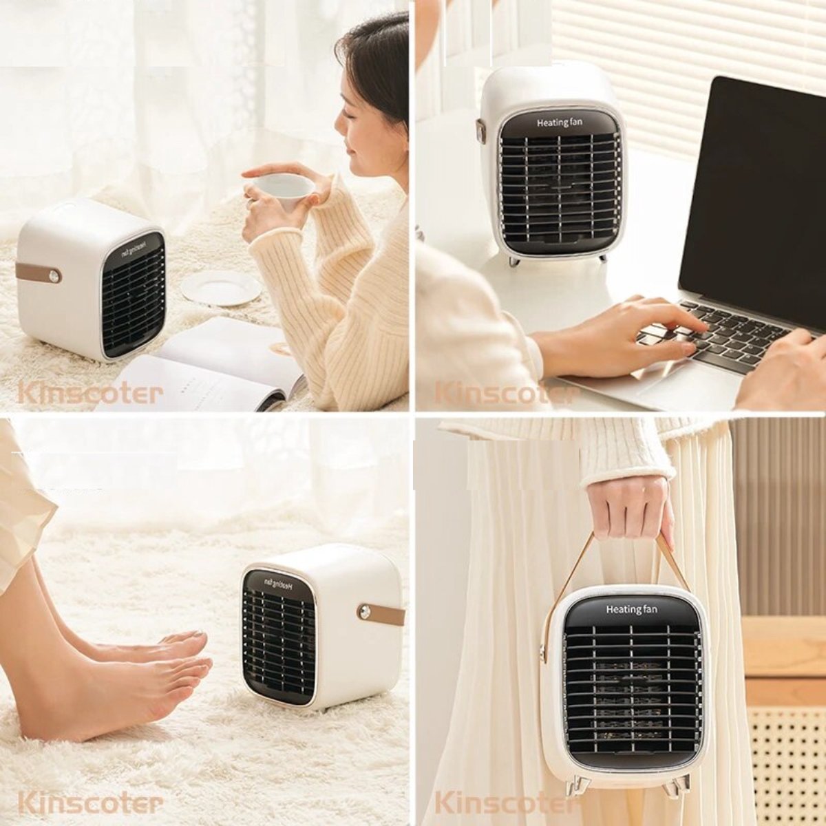 Actania Elektrische Kachel - Haard - Heater - Mini Kachel - Ventilator Kachel - Groen – foto 3