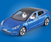 Nezr® Auto Speelgoed Jongens - Tesla Model 3 - Modelauto - Geluid en Licht - 1:32 - Blauw