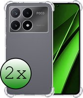 Hoes Geschikt voor Xiaomi Poco X6 Pro 5G Hoesje Shock Proof Case Hoes Siliconen - Hoesje Geschikt voor Xiaomi Poco X6 Pro Hoes Cover Shockproof - Transparant - 2 Stuks