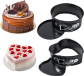 Mini-bakvormen, 12 cm, 2 stuks, kleine springvormen, cakevorm, cakevorm, mini-taartbakvormen met antiaanbaklaag