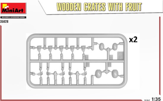 1/35 CAISSES EN BOIS AVEC FRUITS (12/21) * - kits de construction de modèles, jouets de construction de loisirs pour enfants, peinture de modèle et accessoires