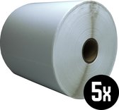 DULA Compatible Zebra Labels 102x76mm - 930 etiketten per rol - kern 25mm - Wit - Permanent - 5 rollen