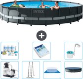 Intex Rond Ultra XTR Frame Zwembad - 610 x 122 cm - Inclusief Pomp - Ladder - Grondzeil - Afdekzeil Onderhoudspakket - Glasparels - Skimmer