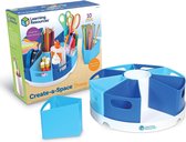 Penhouder met gebruiksvoorwerpcentrum (blauw), penopslag, bureau-organizer, ideaal voor klaslokaal en bureau, afveegbaar plastic, 10-delige set