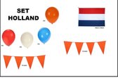 Holland versierset - Holland Koningsdag oranje Voetbal sport EK Nederland Koningsdag ballonnen vlaggenlijn Oranje