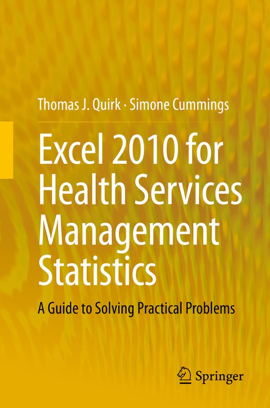 Excel 2010 for Health Services Management Statistics - cover