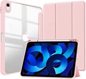 Techgrip Tablet Hoes Geschikt voor iPad 5/6 Generatie 2017-2018 - 9.7 inch Smart Cover Tablet hoes met Aan en Uit functie - Bookcase hoes met styluspen opbergvak Roze