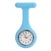 Novaex zusterhorloge Lichtblauw - Verpleegkundige horloge - inclusief batterij - Zusterhorloge siliconen - verpleegkundige cadeaus