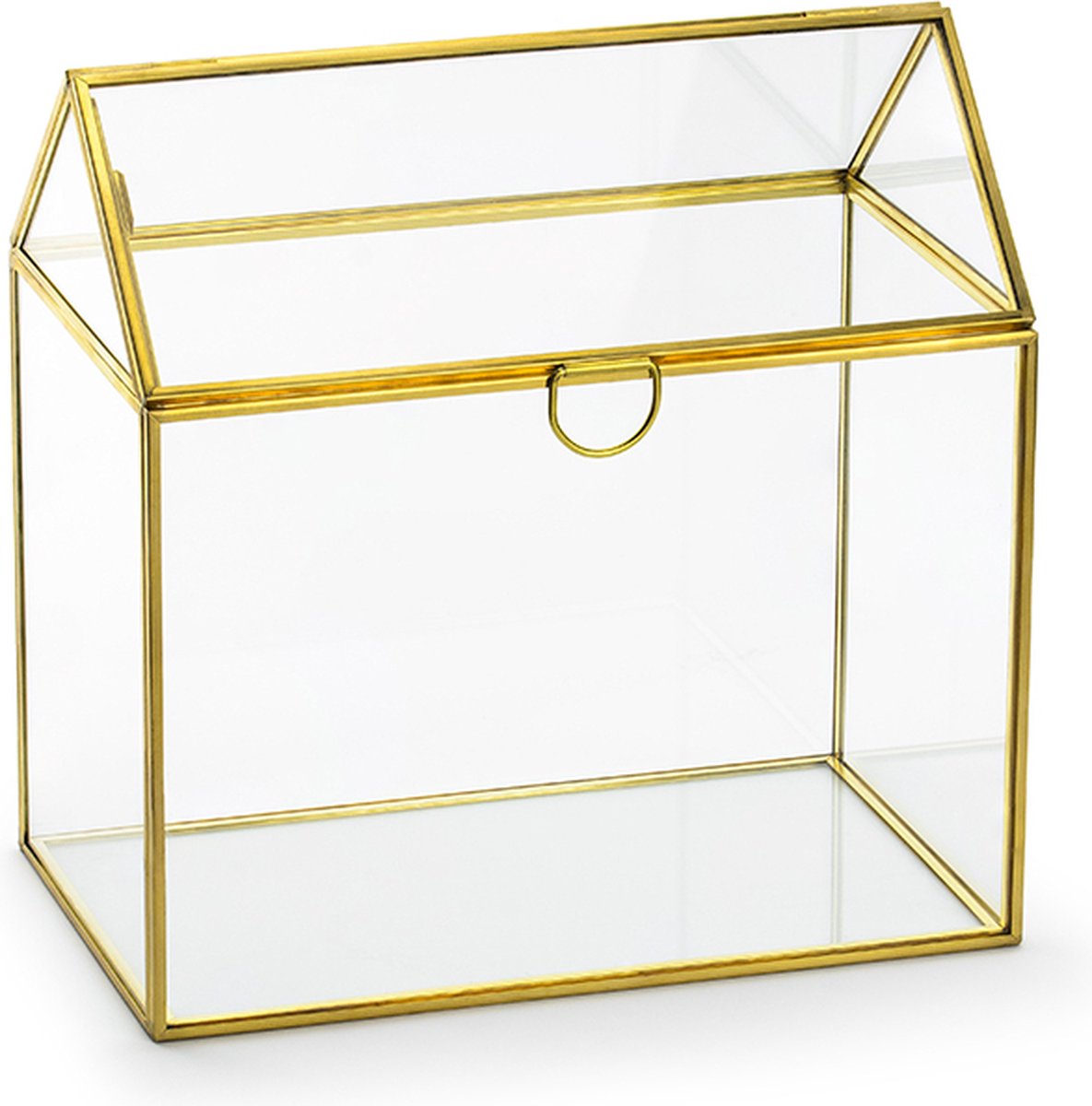 Partydeco - Enveloppen Box - Glazen Doos met Gouden Randjes