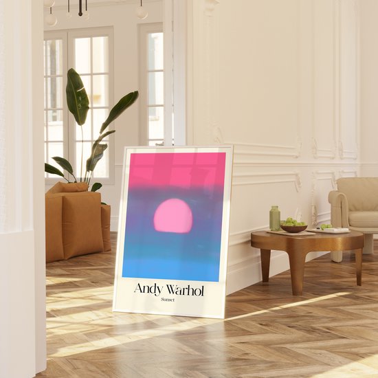 Andy Warhol Zonsondergang Poster Roze/Blauw