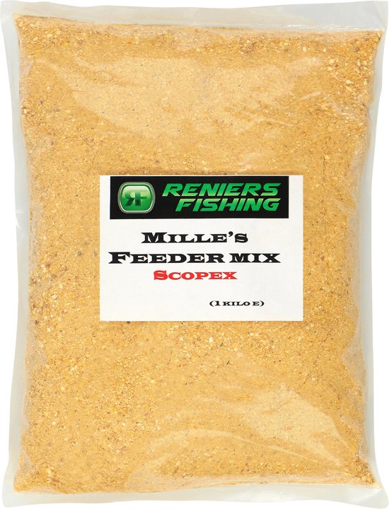 Reniers Fishing Mille’s Feedermix Carp 1 kg – Karper Feeder Voeder met Zaden & Vismelen - Smaak : Choco - Banaan — afbeelding 4