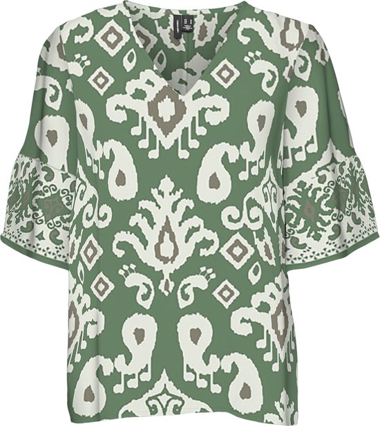 Vero Moda T-shirt Vmjoy 2/4 V-neck Top Wvn Lcs 10312176 Hedge Green/joy Dames Maat - L