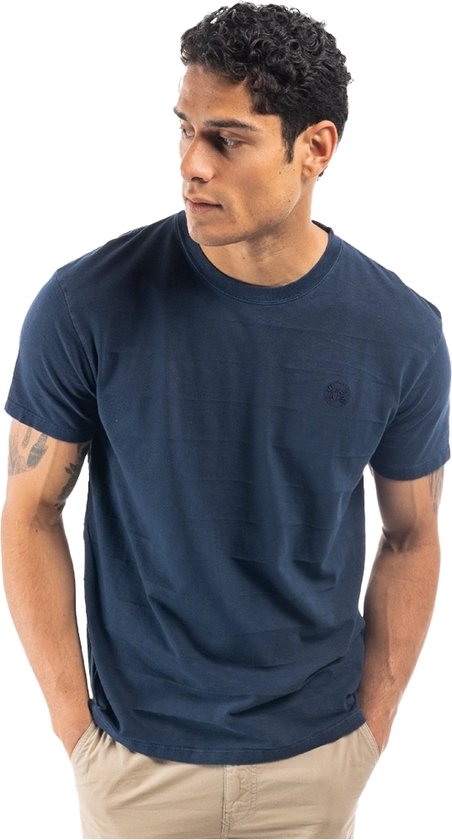 Superdry Vintage Texture Heren T-shirt - Blauw - Maat S