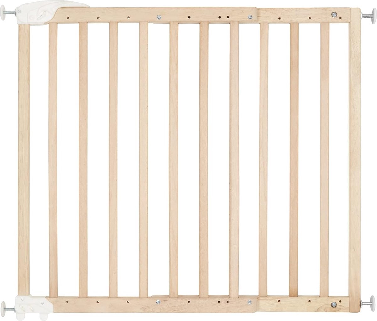 Deco Pop uitschuifbaar houten babyhekje, 63 tot 106 cm breed, druk- of schroefpoort voor babydeuren en traphekjes