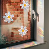 Suncatcher Sticker Daisy bloemen | Statisch | kristal | Madeliefjes| Dubbelzijdig bedrukt | Raamdecoratie | Raamfolie | Woonkamer | Huis inrichting | Stickerkamer®