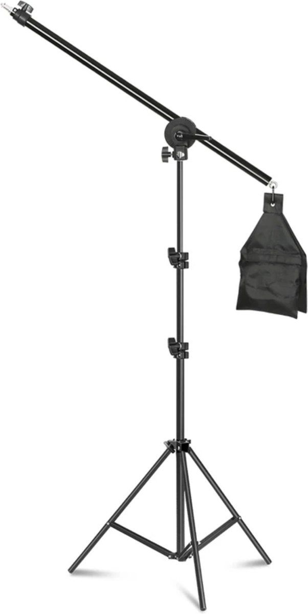 Professionele Fotostudio Kit - 360° Draaibaar - Statief met Verlengbare Kruisarm & Gewichtzak - Ideaal voor Achtergrondstanden – Studioverlichting - SH Photograpicstore