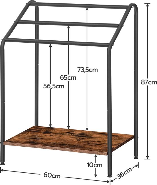 FOUBAM Handdoekhouder, handdoekrek, staande handdoekladder met 3 handdoekstangen, voor badlakens, dekens, ruimtebesparend, stabiel, industriestijl, badkamer baddoekhouder staal, zwart FOUBAM Handdoekhouder, handdoekrek, staande handdoekladder met 3 handdoekstangen, voor badlakens, dekens, ruimtebesparend, stabiel, industriestijl, badkamer baddoekhouder staal, zwart