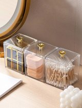 wattenstaafjes houder vierkant-opslag Stand organizer Box Cosmetische Make up Case-Met