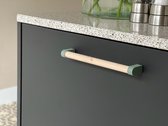 Home 3D WoodGrip Hangreep Groen 128mm - Keuken handgreep - Kast handgreep - Duurzaam