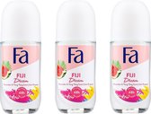 Fa Deo Roll-on Women - Fiji Dream 50 ml. GLAS - Voordeelverpakking 3 stuks