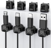 Kabelhouder, kabelclips, 8 stuks, zelfklevende kabelmanagement voor bureau, keukenapparaten, netsnoer, USB C-oplaadkabel, HDMI-kabel, audiokabel, oplaadkabels enz