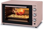 ICQN XXL Vrijstaande Oven - 60L - Convectie Mini Oven - Hetelucht & Grillfunctie - Geëmailleerde Holte - Roze