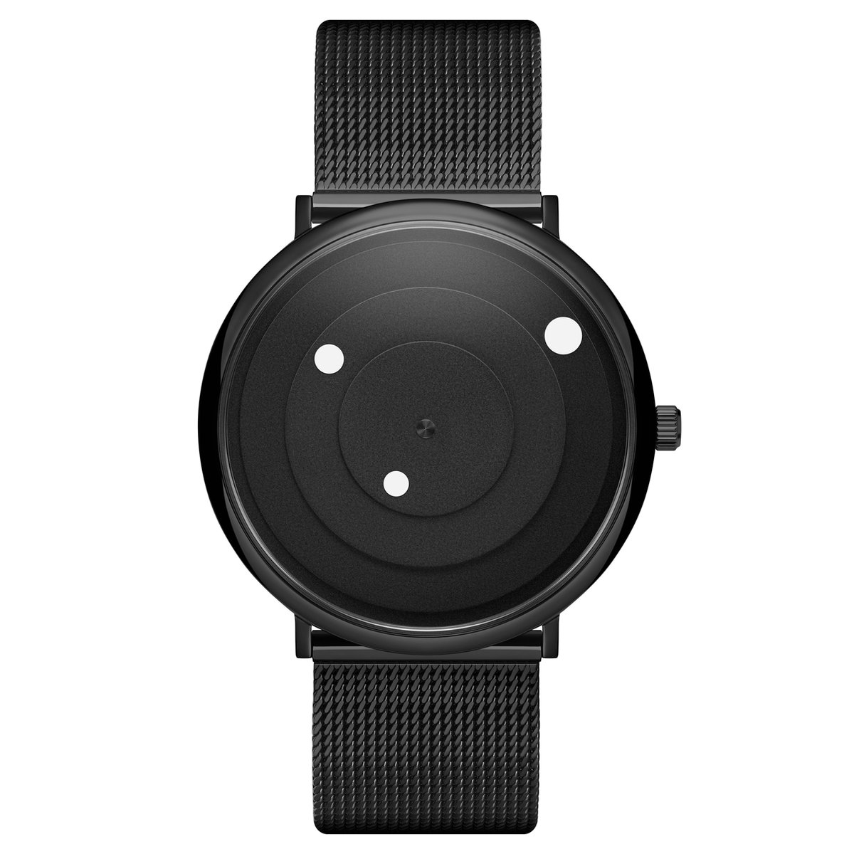 Instant | Minimalistisch Zwart en Wit Horloge met Mesh Bandjes