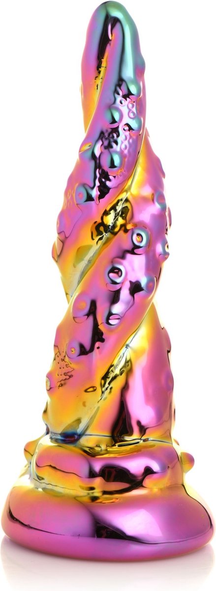 Goedkoopste XR Brands - Betoverende Regenboog Glazen Dildo - Geel & Roze